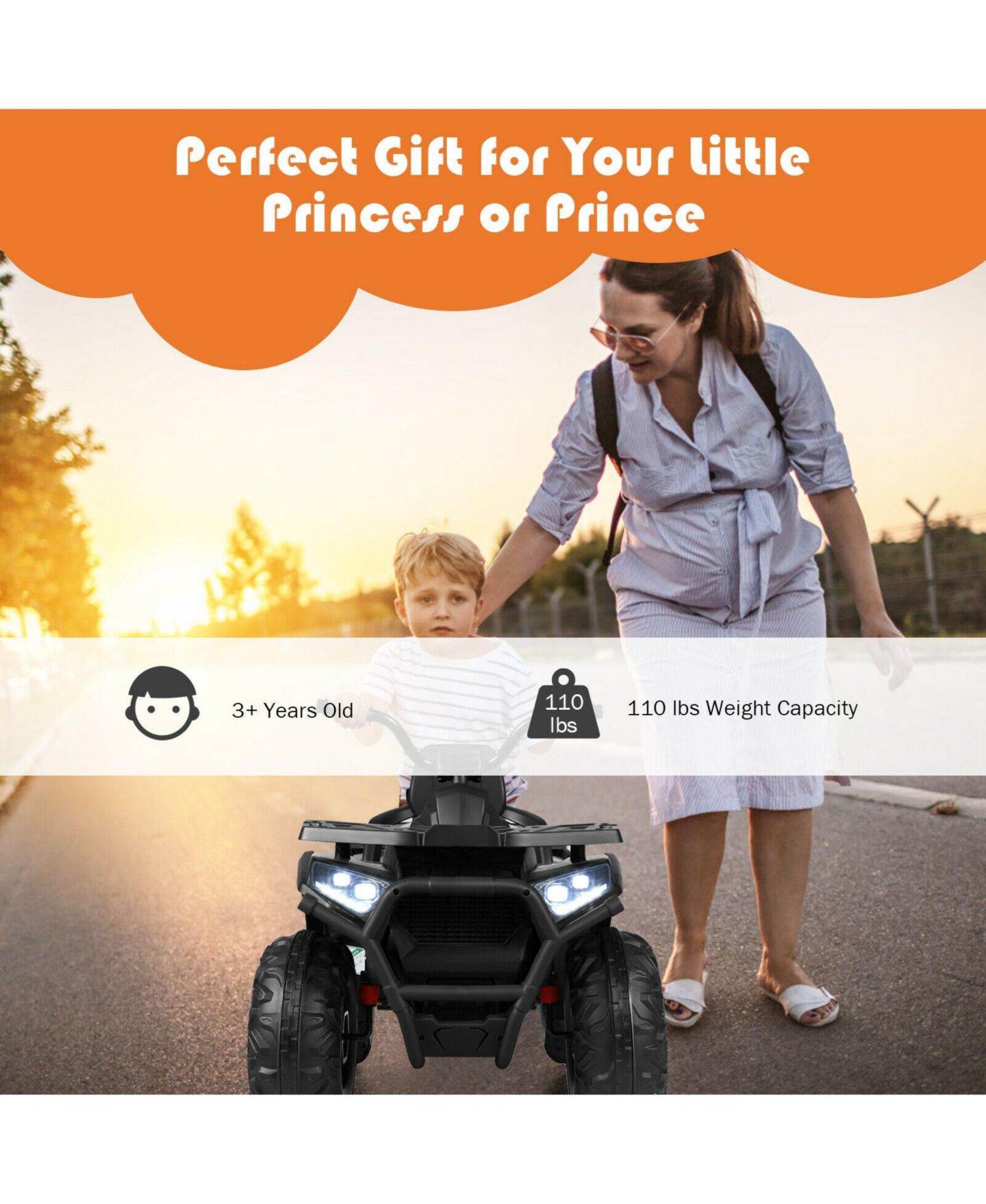 Детская игрушка SUGIFT 12V Kids Electric 4-Wheeler ATV with 2 Speeds and LED Lights — фото 5