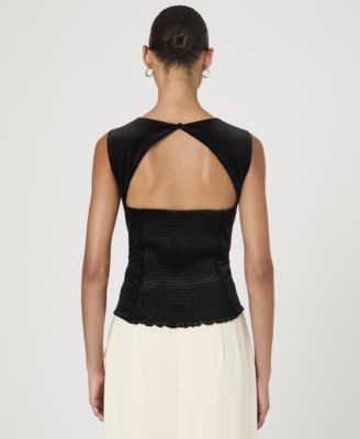 Women's Stretch-Velvet Corset Top