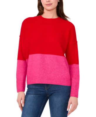 Sam & Jess - Women's Colorblocked Crewneck Long-Sleeve Sweater