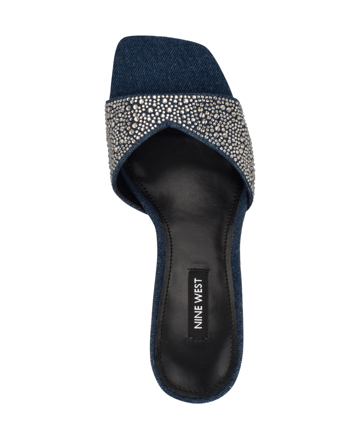 Nine West Women's Rokke Slip-on Tapered Heel Sandals In Dark Blue Denim