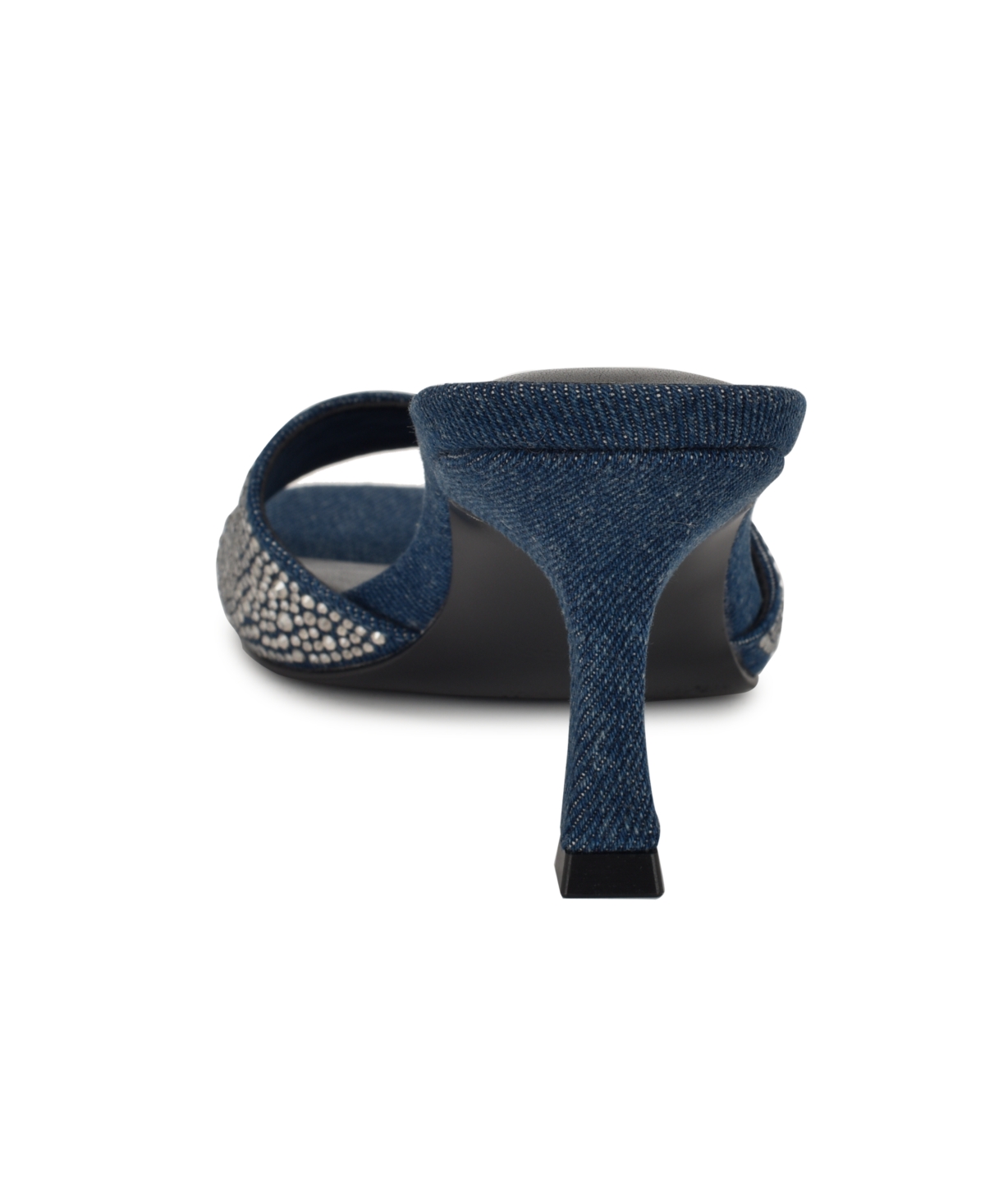 Nine West Women's Rokke Slip-on Tapered Heel Sandals In Dark Blue Denim