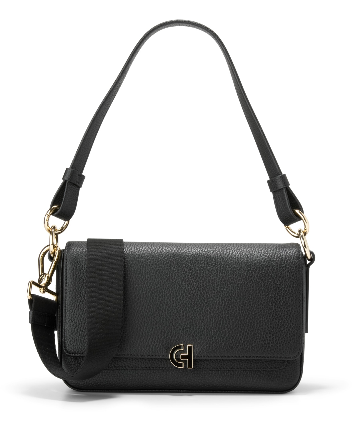 Women's Small Shoulder Bag - Black/White/British Tan