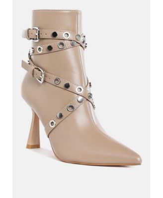 Womens Jaunts Eyelets & Studs Harness Ankle Boots