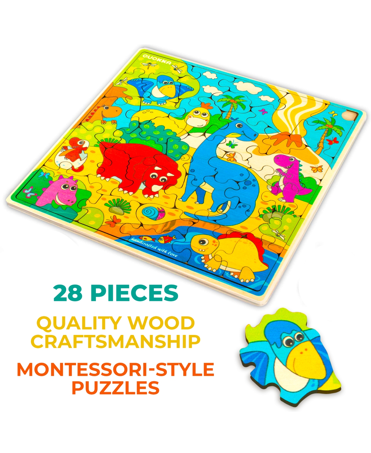 Quokka 28 Pieces Wooden Toddlers Puzzles for Ages 3-5 – Animal Toys