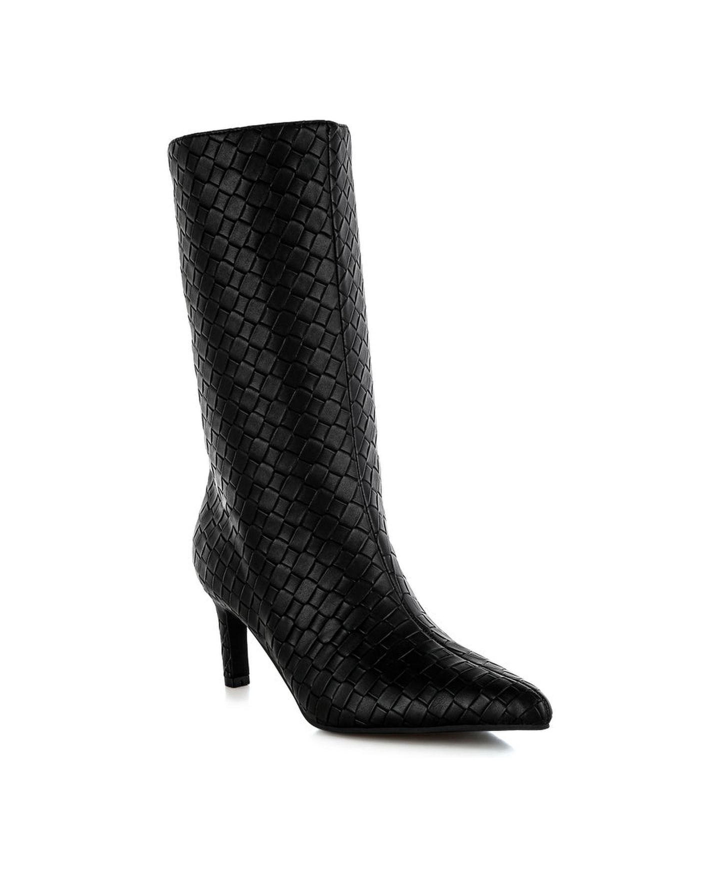Женские ботинки London Rag Mentha Woven Faux Leather, цвет: Чёрный — фото 1