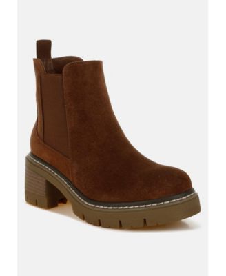 Womens Vostok Suede Chunky Chelsea Boots