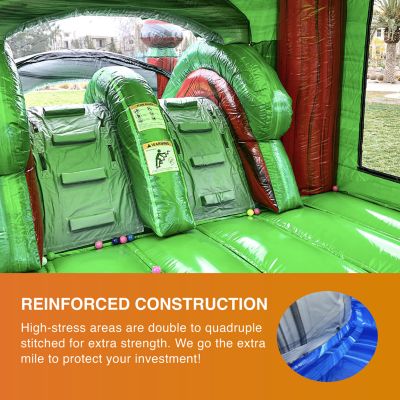 Midnight Commercial Grade Bounce House Water Slide Combo with Pool for Kids and Adults (with Blower), Basketball Hoop, Wet Dry Use, Outdoor Indoor, Birthday Party, Rental Quality