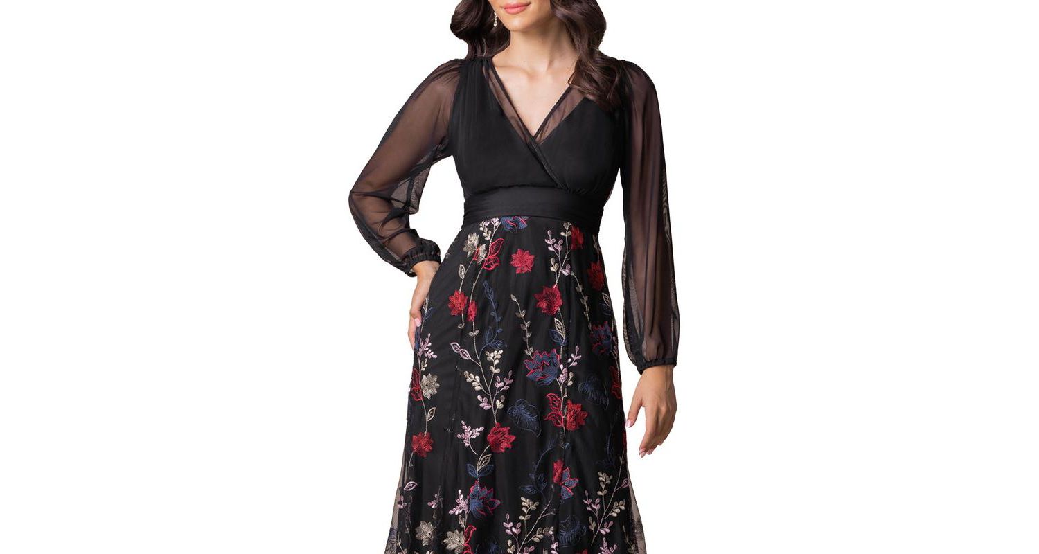 Women's Isabella Embroidered Mesh Formal Gown