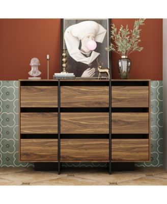 Brown Original Wood Grain Drawer with 9-Drawers