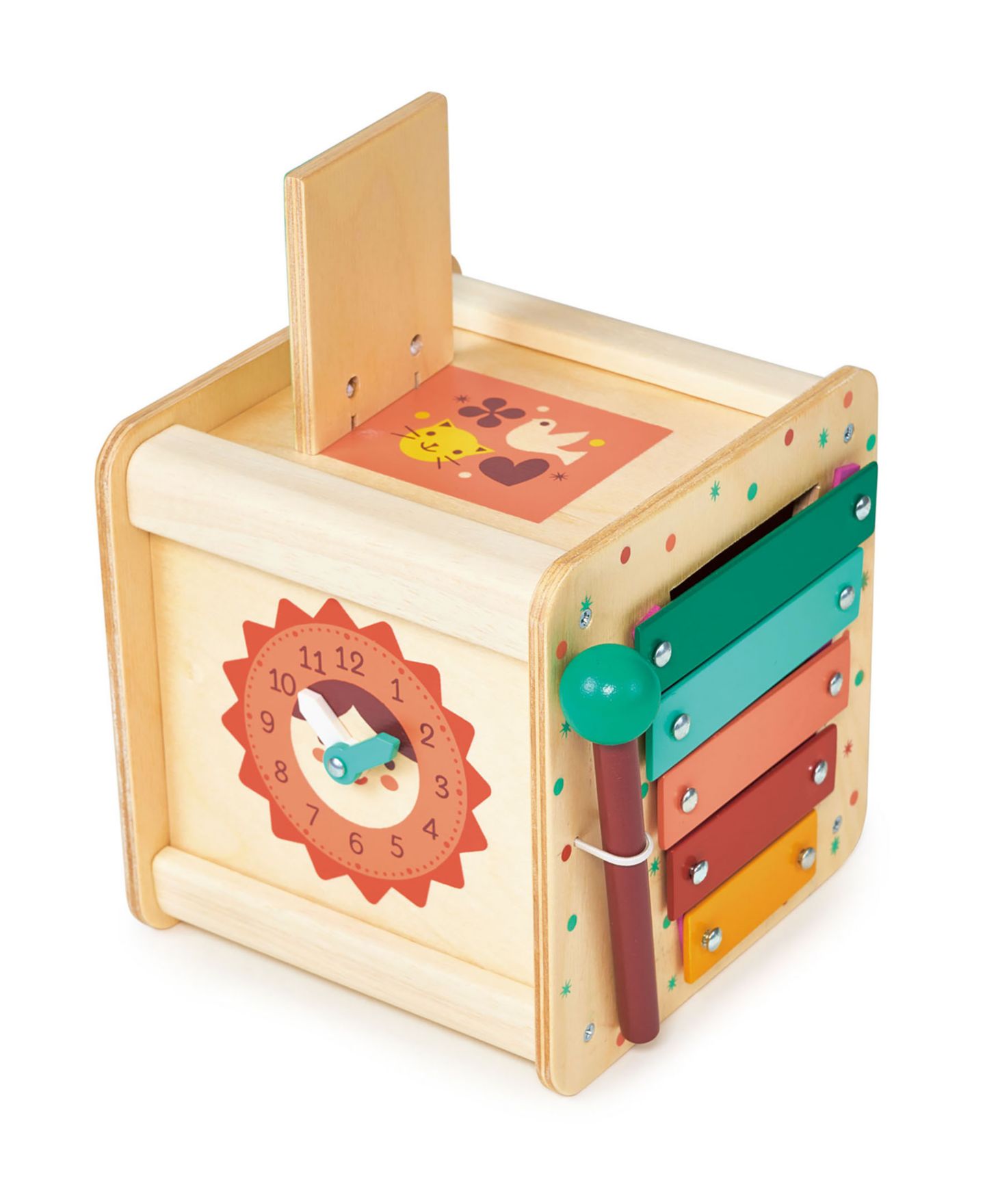 Детская игрушка Mentari Toys Wooden 6-Sided Musical Activity Cube, Ages 3+ — фото 2