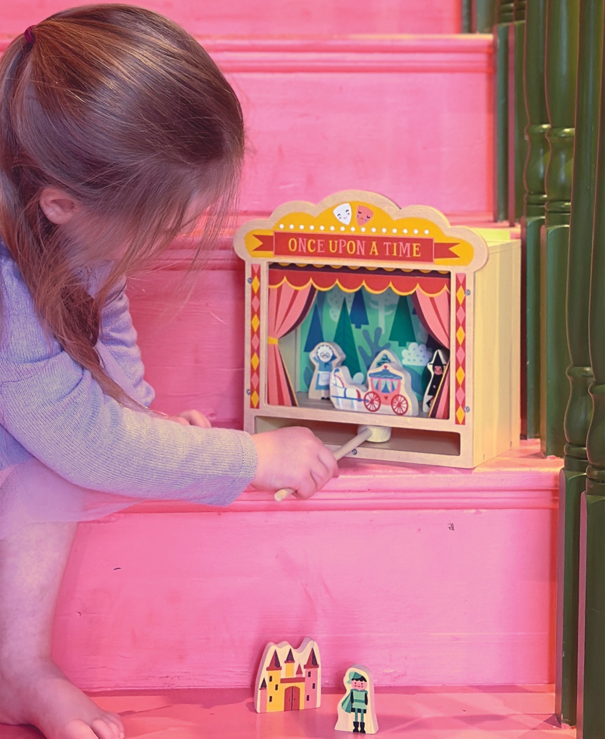 Mentari Toys Wooden Tabletop Theatre In Multi
