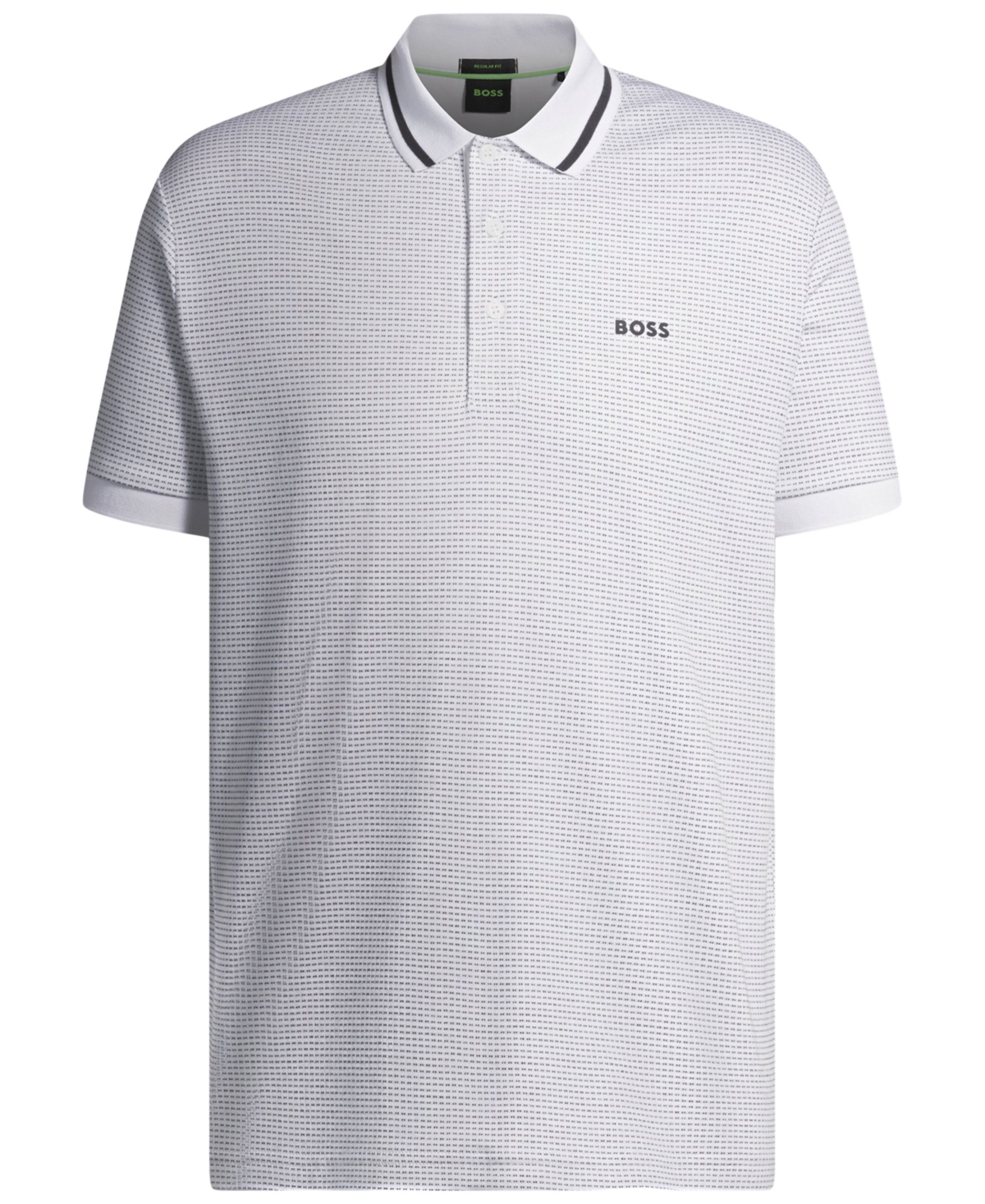 Shop Hugo Boss Boss By  Men's Jacquard Regular-fit Paddy Polo In White