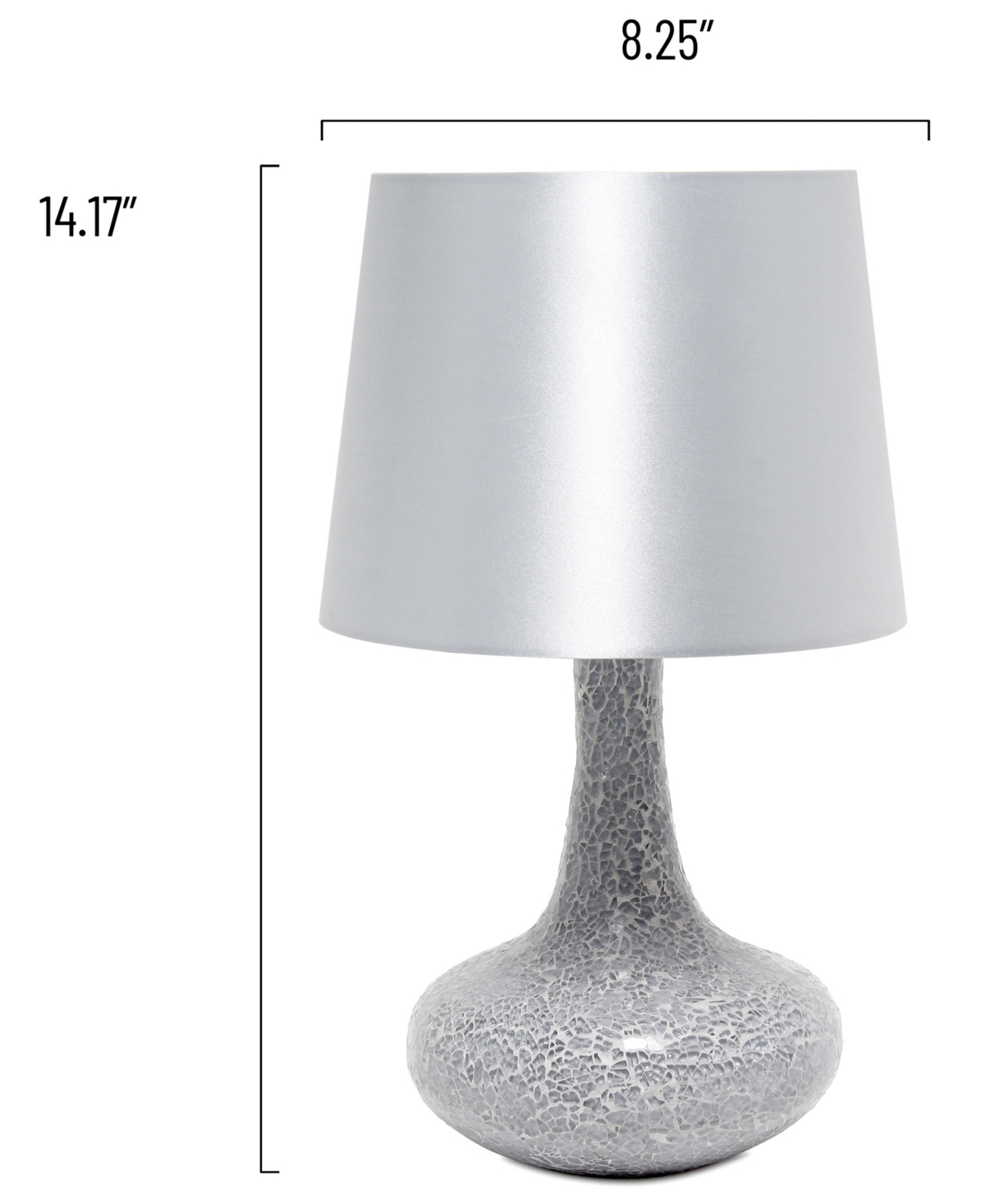 Creekwood Home 14.17" Patchwork Crystal Glass Table Lamp In Gray