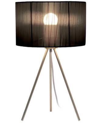 19.69" Contemporary Brushed Nickel Pedestal Table Lamp