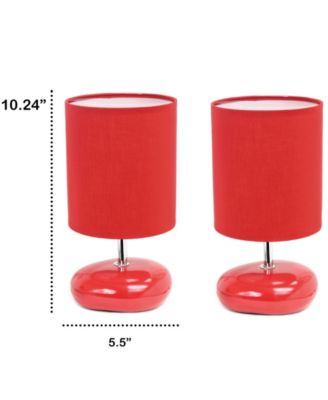 10.24" Traditional Mini Round Rock Table Lamp 2 Pack Set