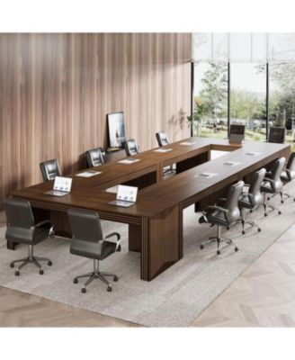 6.6 ft Conference Table, 78.7" Large Office Meeting Table for 6-8 People, Modern Seminar Meeting Table Desk for Meeting Room, Home Office