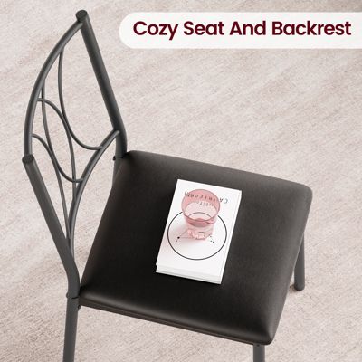 MDF Dining Table Set for 4, Kitchen Table and 4 Upholstered Chairs,Kitchen Table Set