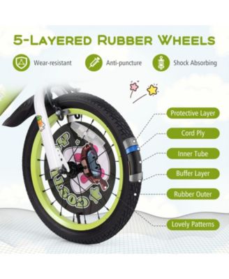 16/18 Inch Kids Bike Adjustable with Detachable Training Wheels for 4-8 Years Old