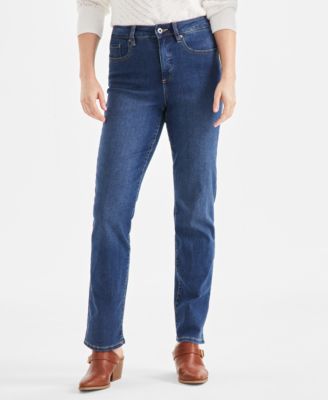 Women's High Rise Straight-Leg Jeans, Regular, Short and Long Lengths, Created for Macy's