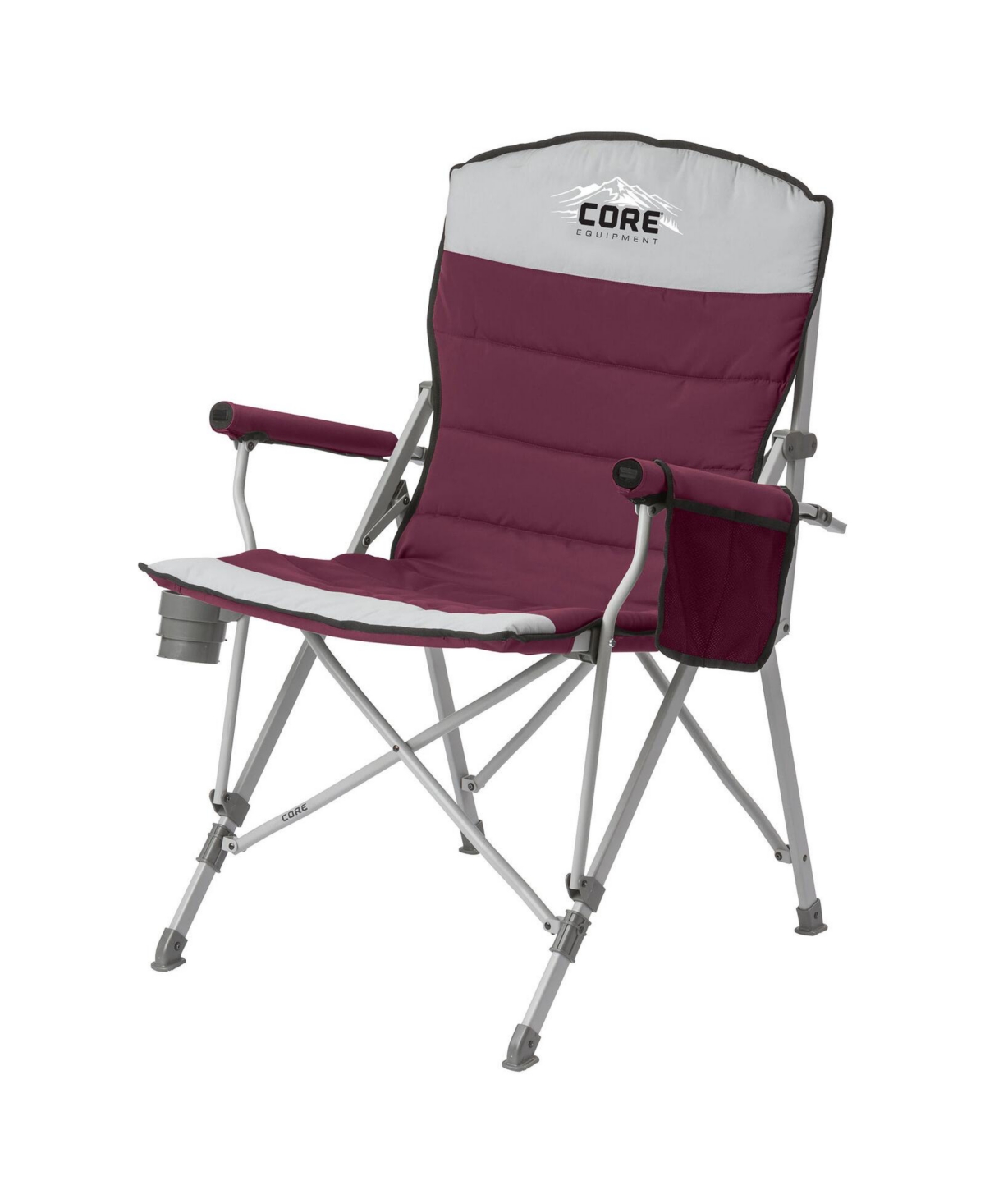 Core Padded Arm Chair with Carry Bag, Gray (4 Pack) Padded Arm Chair with Carry Bag, Gray (4 Pack) - Red and gray