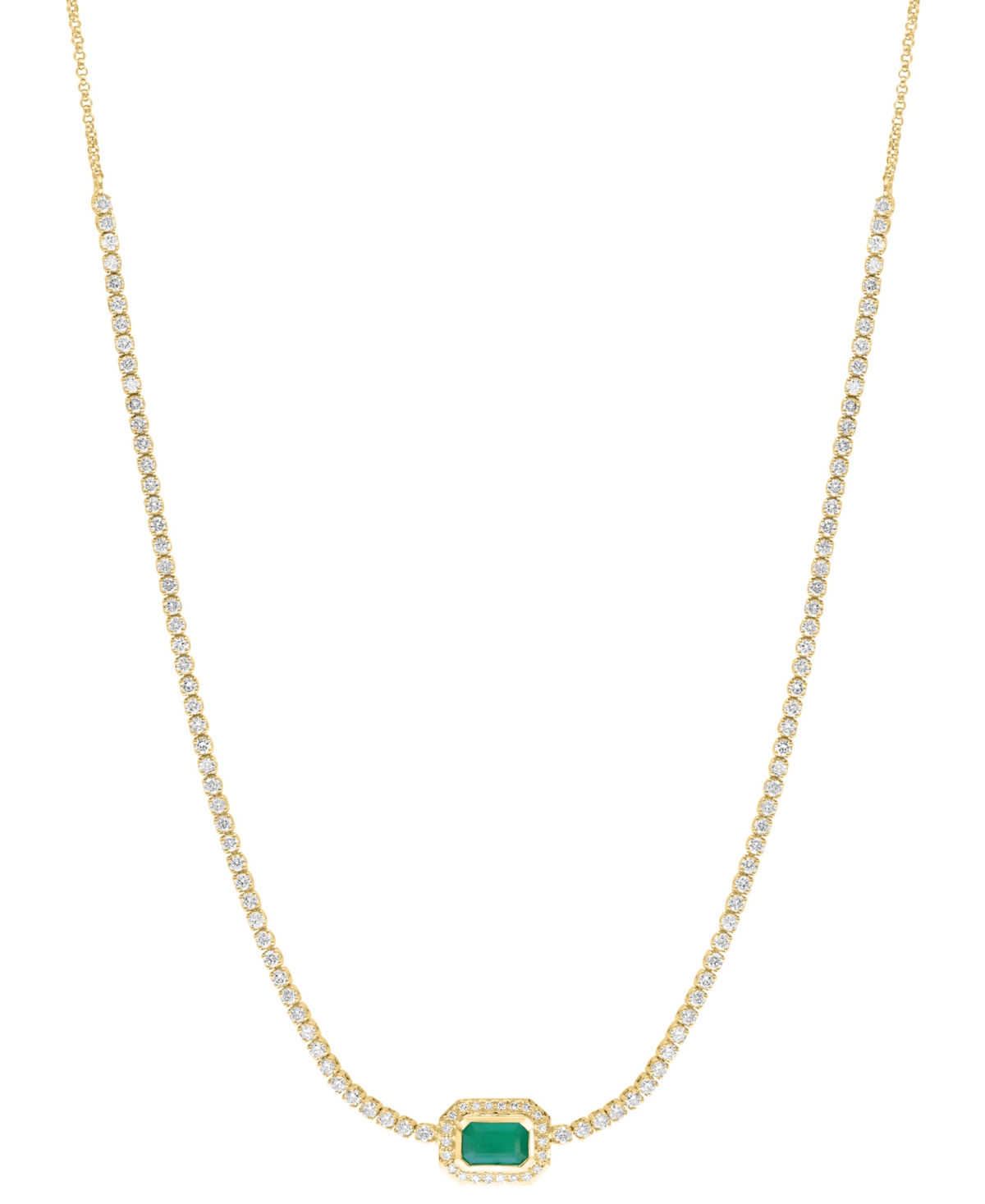 Effy Collection Effy Emerald (1/2 Ct. T.w.) & Diamond (1-5/8 Ct. T.w.) Fancy Pendant Necklace In 14k Gold, 18" + 1" In Emerald