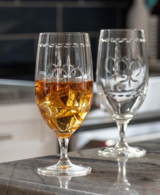 Fleur De Lis Iced Tea Glass 16oz - Set of 4 Glasses