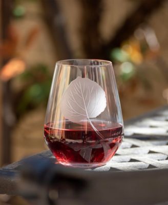 Leaf Stemless Wine Tumbler 18 oz. - Set of 4 Glasses