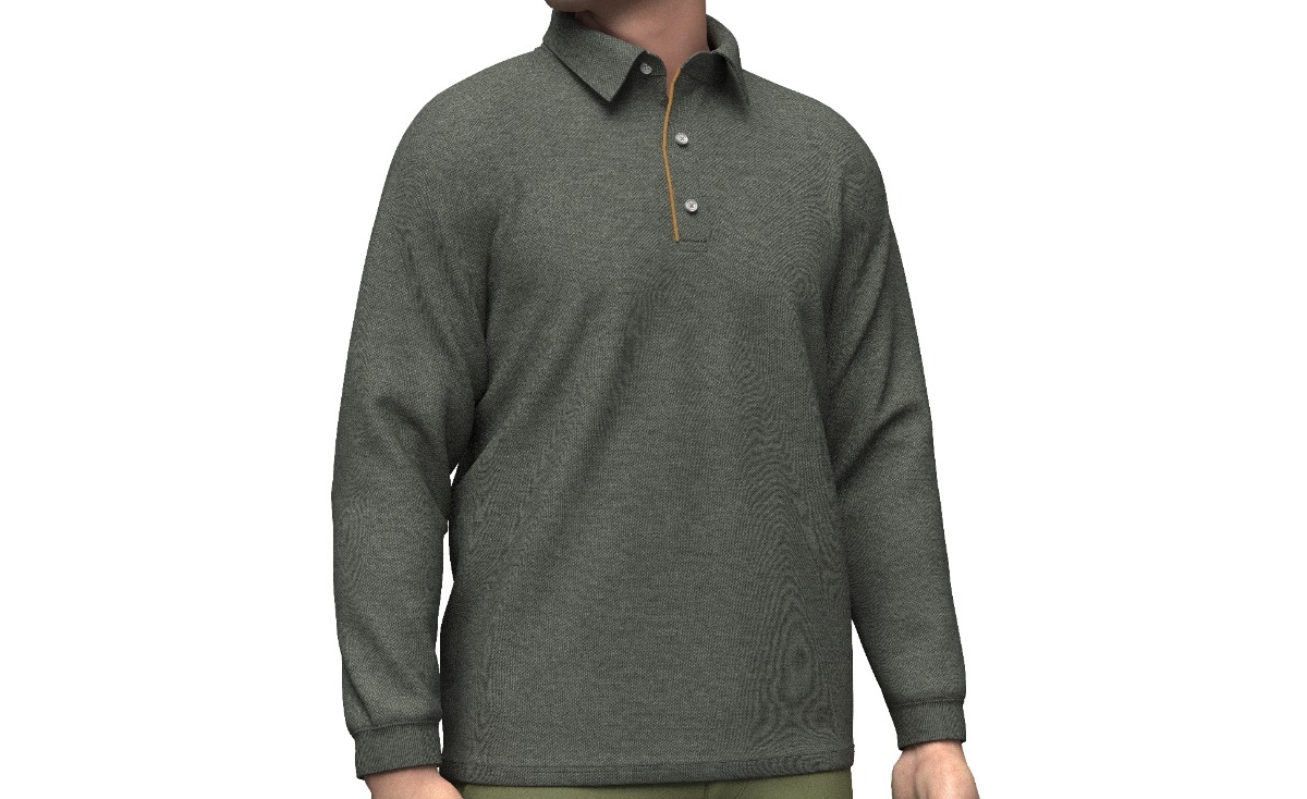 Men's Cotton/Wool Pique Polo - Charcoal heather