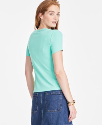 Женская футболка в рубчик On 34, XXS-4X, созданная для Macy's 