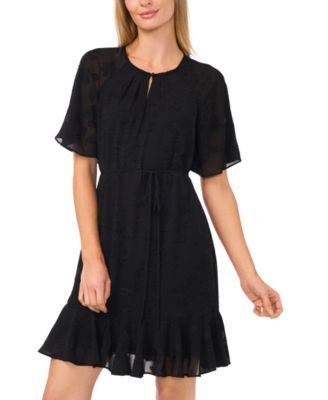 slim fit dress slacks PETAL SLEEVE MOCK NECK DRESS Pink
