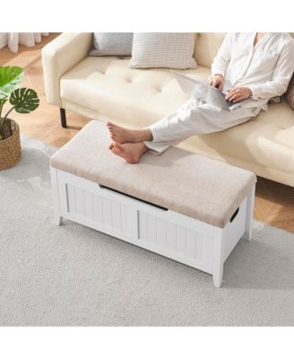 42'' Storage Bench - Wooden Toy Chest with Seating and 2 Safety Hinge, Storage Chest Flip-Top Storage Trunk