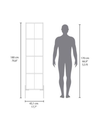 Quinby Linen Cabinet with 1 Door and 4 Shelves, Matt Gray