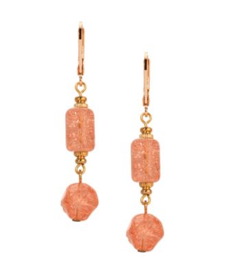 2028 Gold-Tone Glass Double Drop Earrings 6090₽