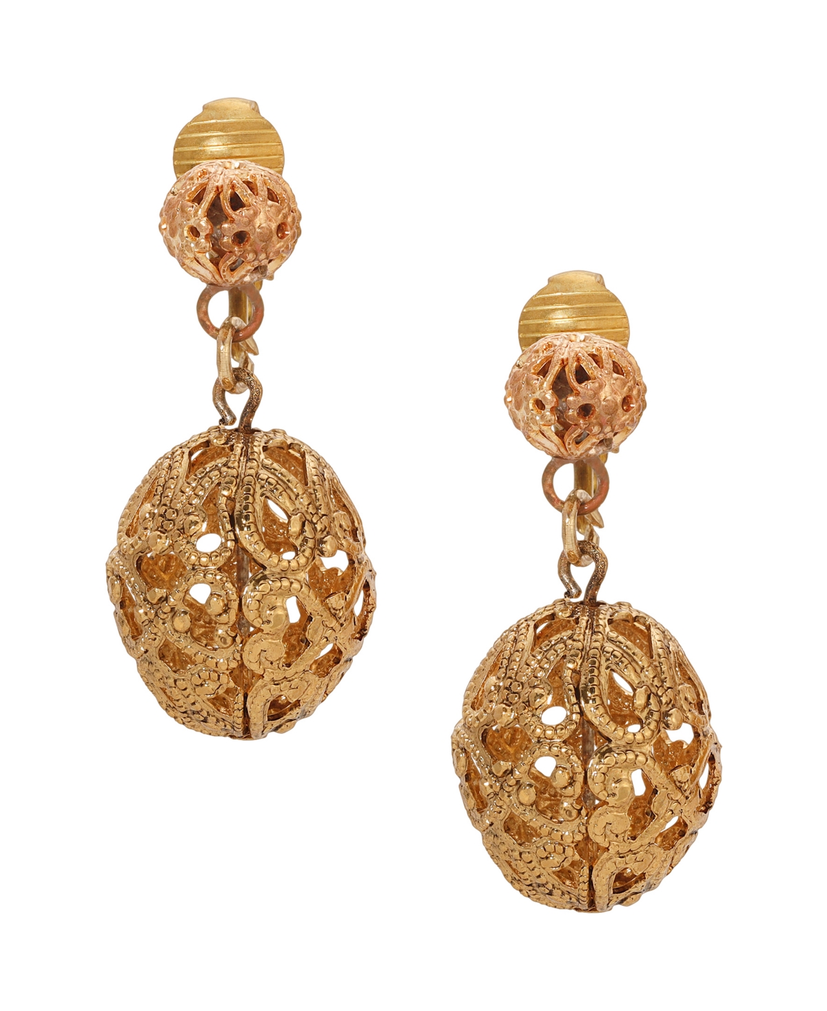 2028 FILIGREE BALL CLIP EARRINGS 