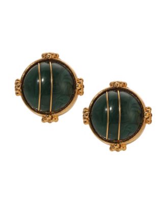 Round Acrylic Button Clip Earrings