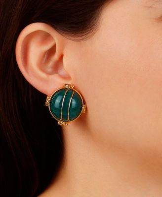 Round Acrylic Button Clip Earrings