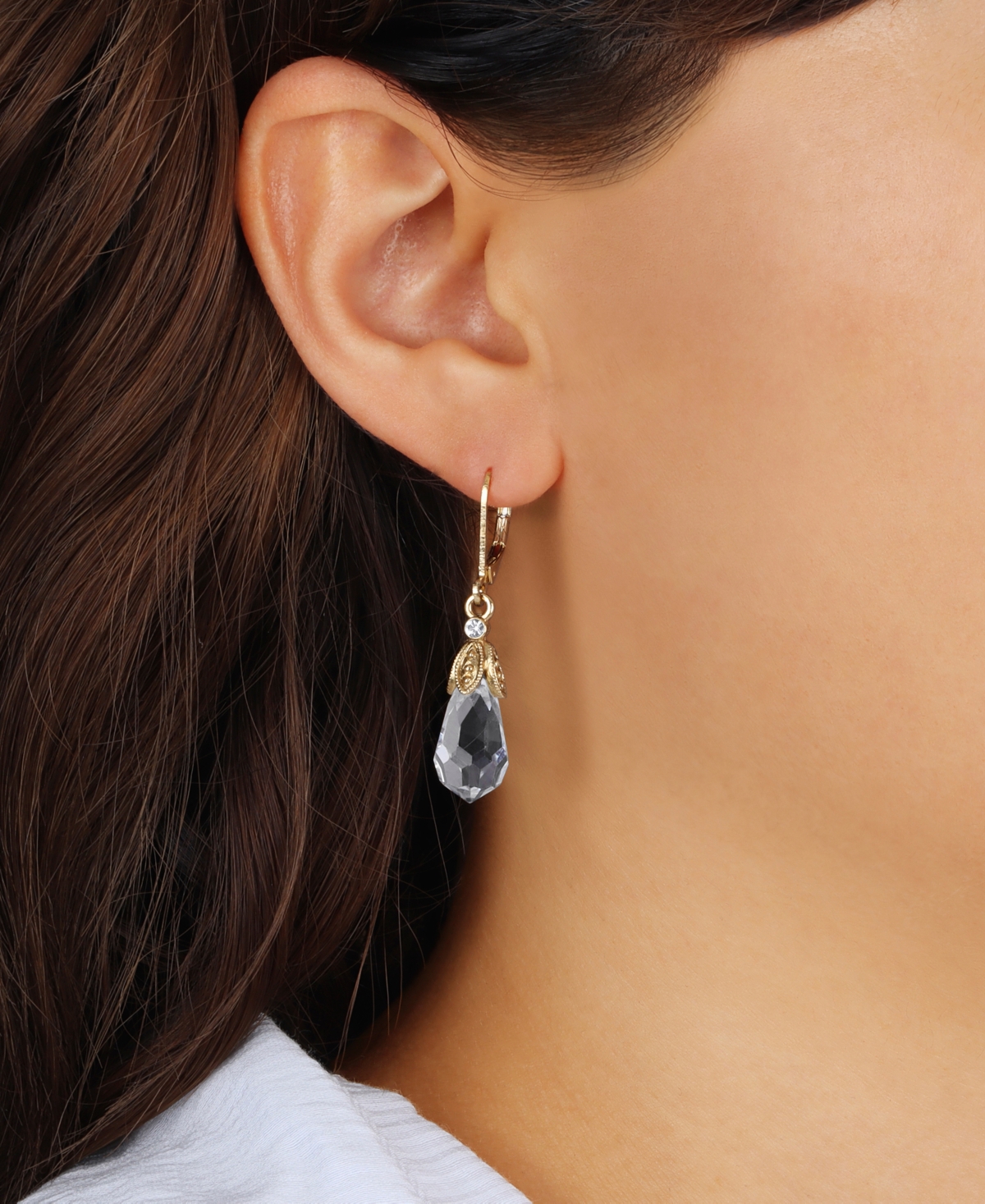 2028 FACETED CRYSTAL DROP EARRINGS 