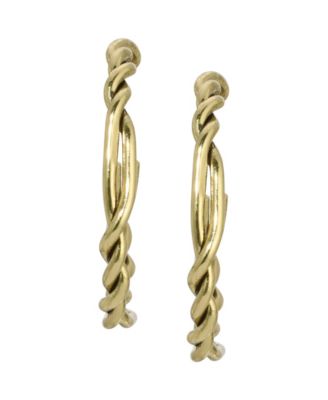 Gold-Tone Twisted Hoop Earrings
