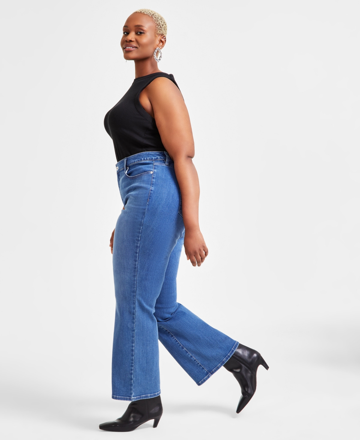 Inc International Concepts Plus Size Mid-rise Bootcut Jeans, Exclusively At Macy's In Light Indigo
