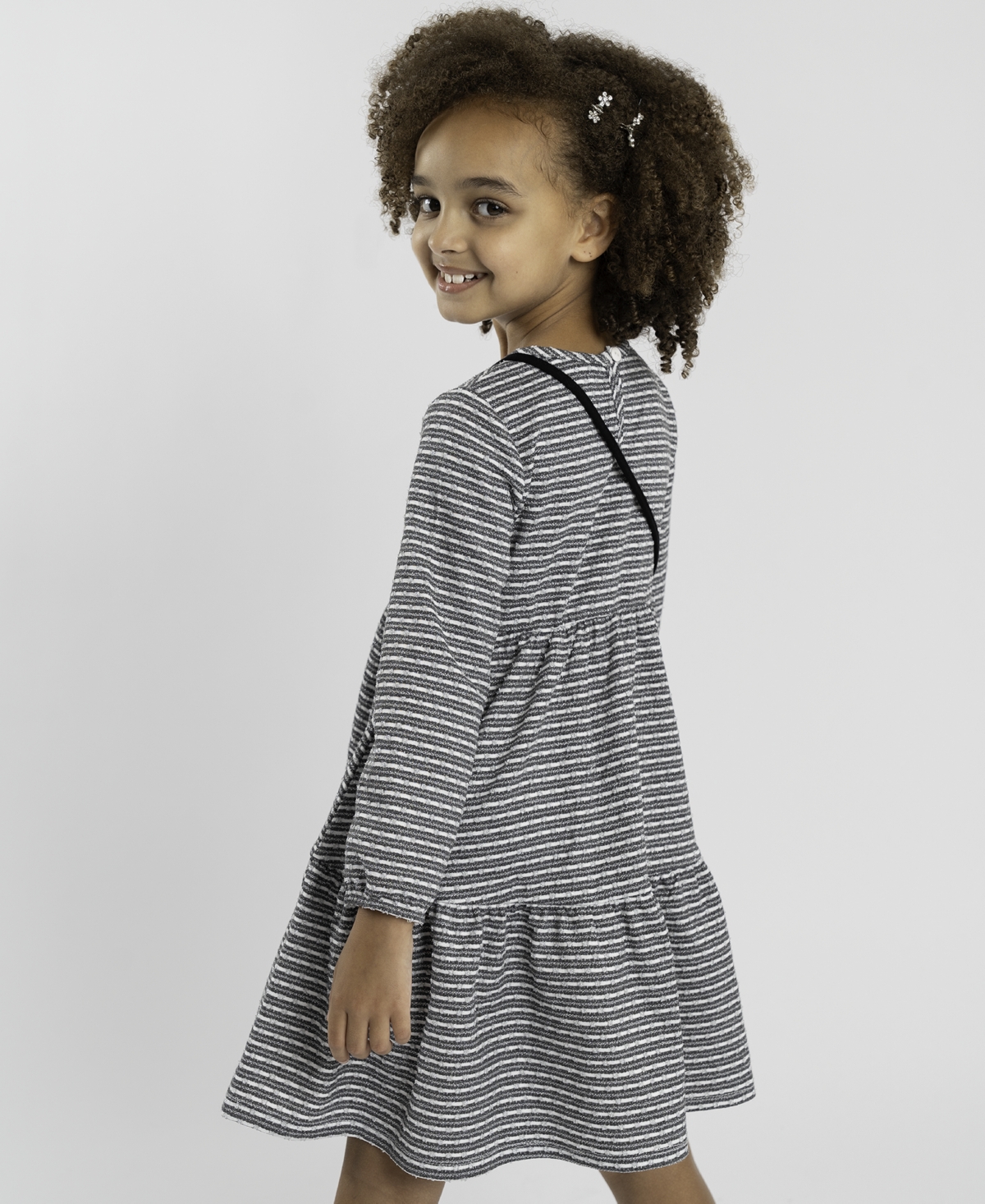 Rare Editions Little Girls Lurex Stripe Knit Dress with Bag, 2-Piece Set