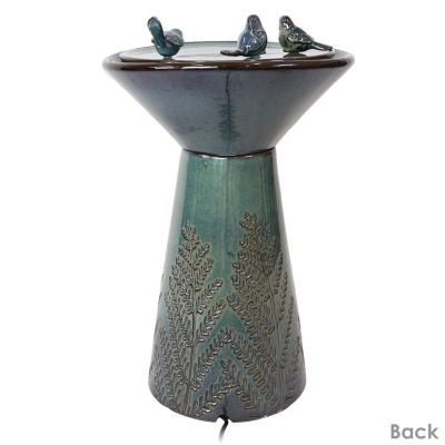 Gathering Birds Ceramic Outdoor Fountain with LED Lights