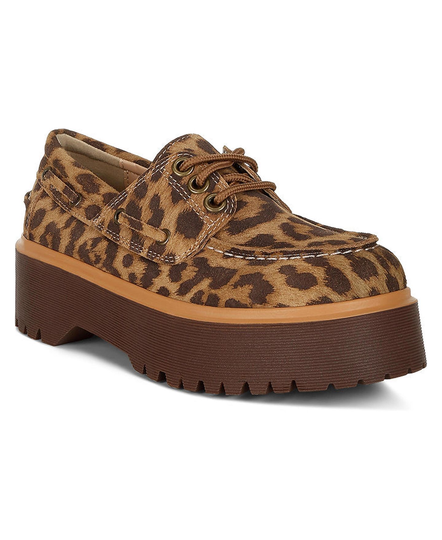 Женские туфли Rag & Co Onglur Leopard Print Suede Oxford, цвет: Коричневый — фото 2