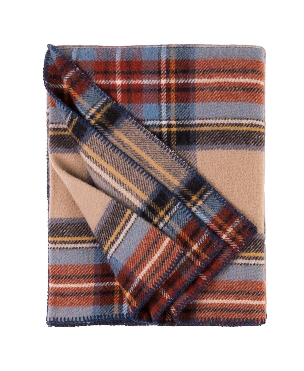Prince Of Scots Highland Tweeds Big Throw, 59" X 80" In Tan Multi