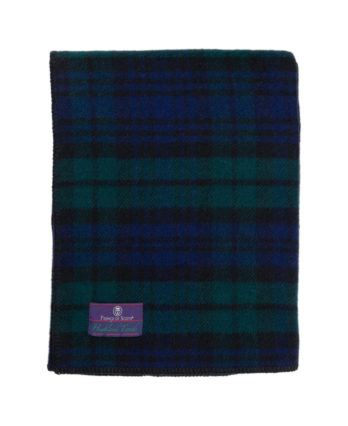 Prince Of Scots Highland Tweeds Big Throw, 59" X 80" In Dark Blue Dark Green