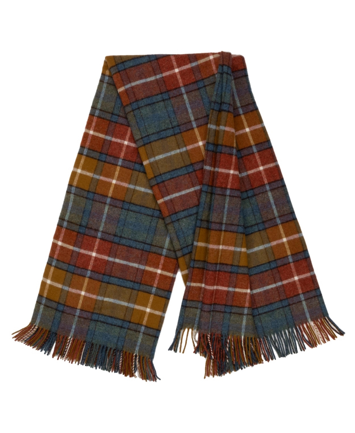 Prince Of Scots Highland Tweeds Shetland Lambswool Throw, 55 " X 72" In Orange