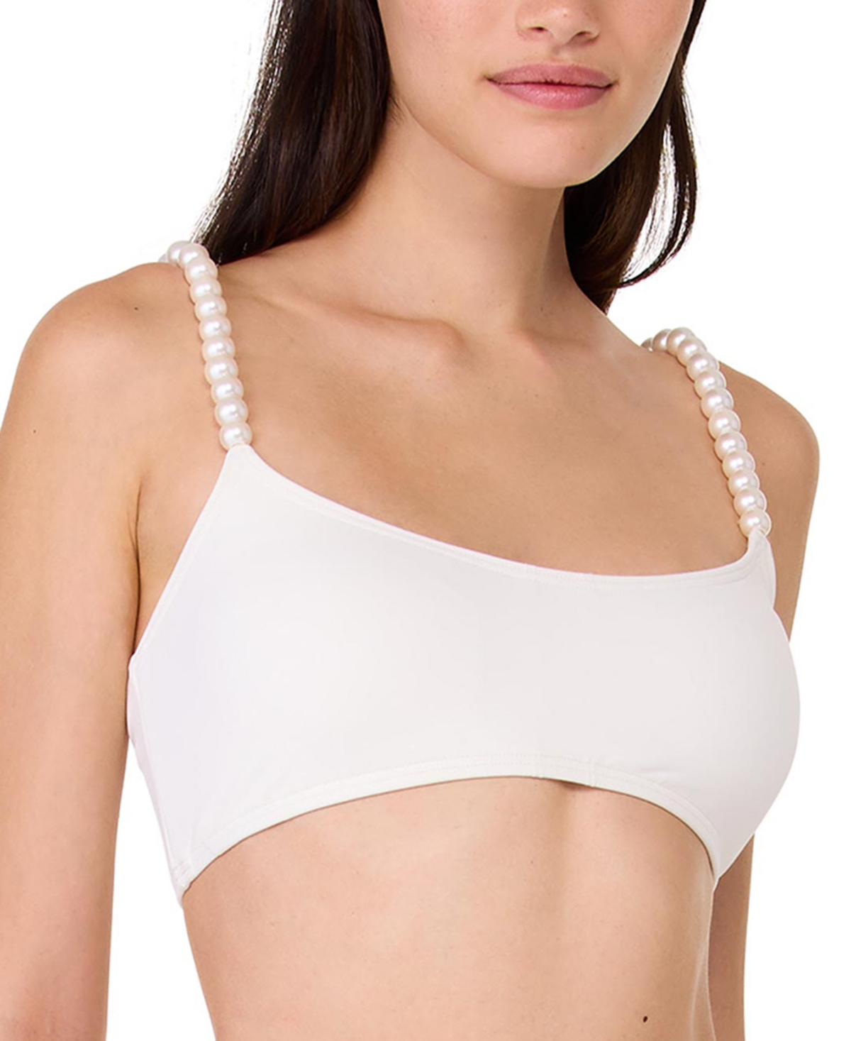 Women's Embellished-Strap Bikini Top - Cream