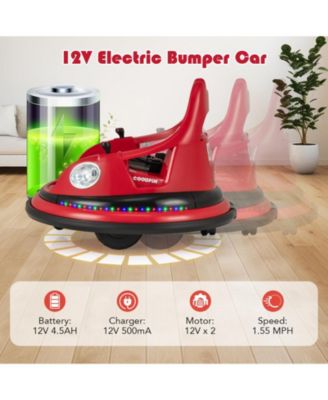 12V Kids Ride On Bumper Car with Remote Control and Dual Joysticks