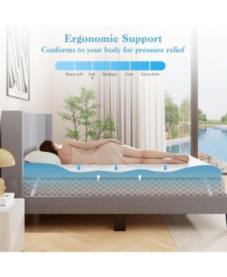 3" Gel-Infused Memory Foam Mattress Topper with Removable & Washable Cover