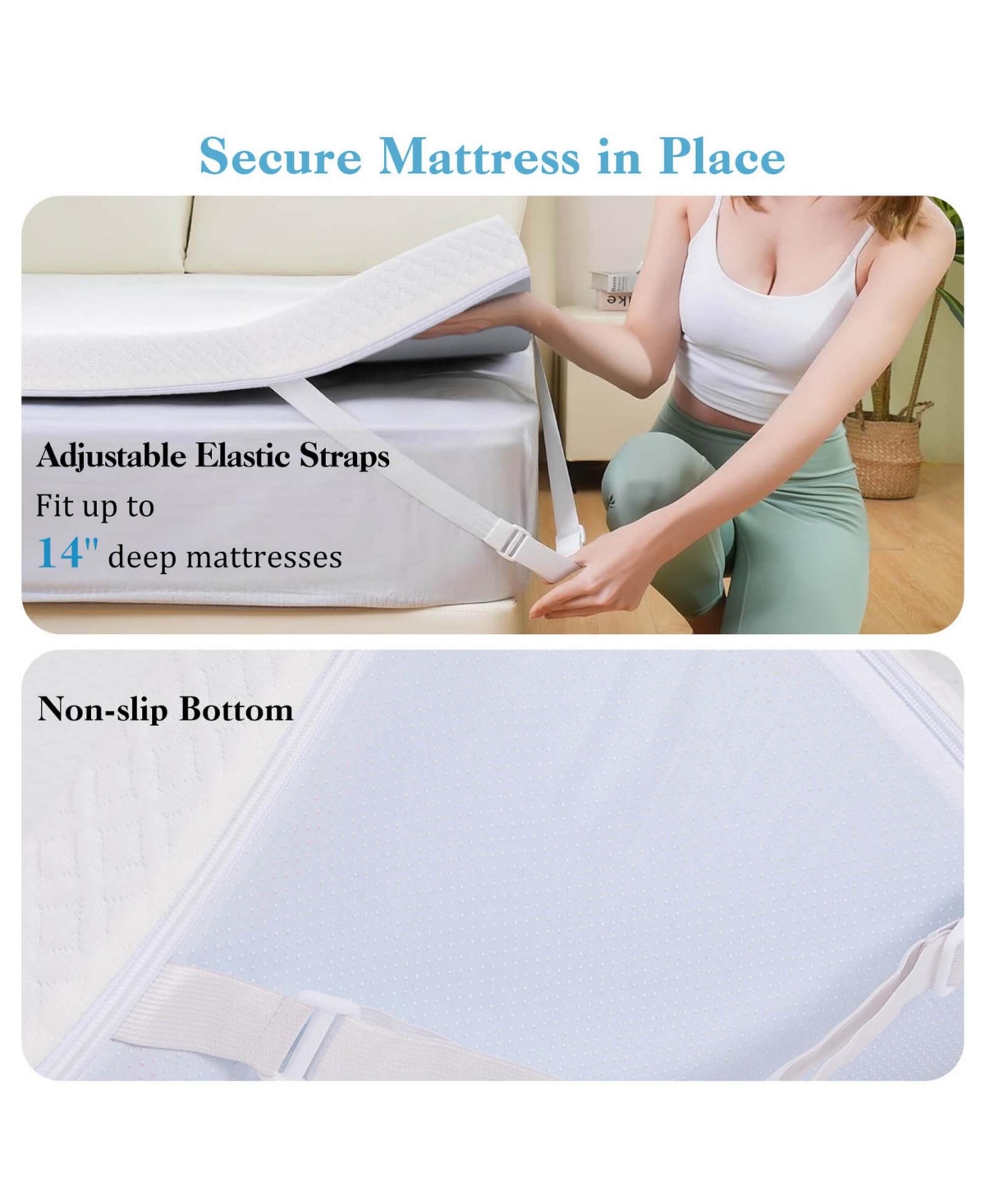 3" Gel-Infused Memory Foam Mattress Topper with Removable & Washable Cover