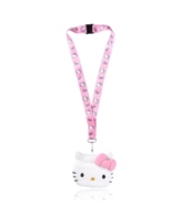 Hello Kitty Sanrio Coin Purse Id Holder Travel Lanyard - White, pink